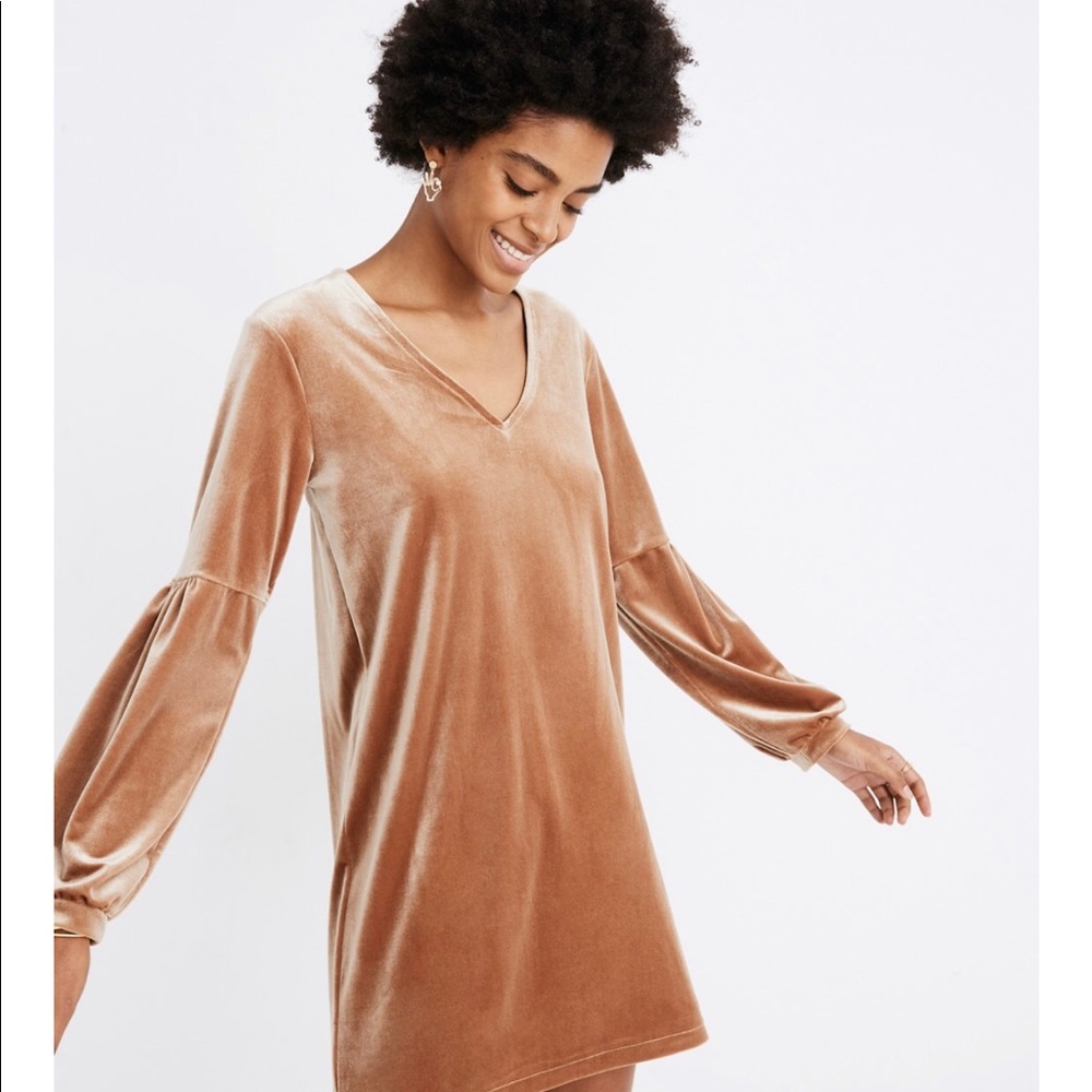Madewell velvet balloon-sleeve dress